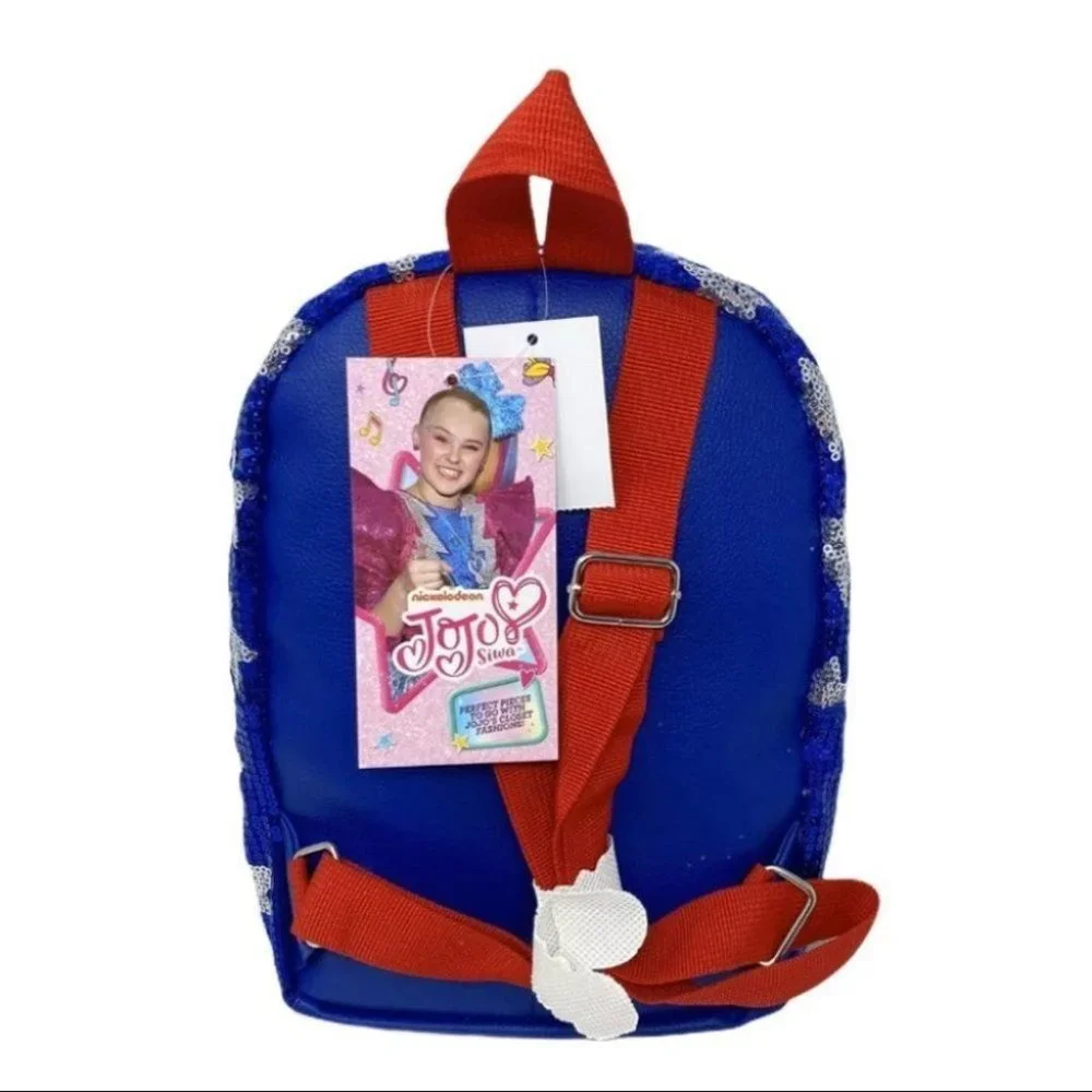 Jojo Siwa Backpack Blue Mini‎ Sequin Baseball USA Flag American Stars Stripes